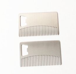 DHL comb opener Stainless Steel card Beer Bottle Opener Anti Static Beard Comb openers Bar Kitchen Tool