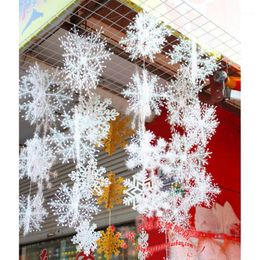 Christmas Decorations Display Window Artificial Snow Decoration Snowflake String Xmas Party Romantic Wedding Double Side Sticker H1