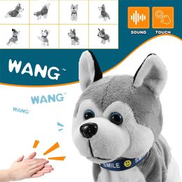 Electronic Robot Dog Sound Control Kids Plush Toy Sound Control Interactive Bark Stand Walk Electronic Toys Dog For Baby Gifts 201212