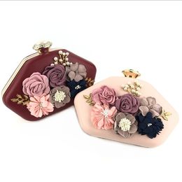 Wholesale-hot models handmade flowers evening bag Clutch shoulder bridal dress banquet bag evening bag Women handbag