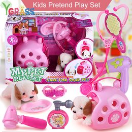 Baby Miniature Girls Toys Makeup Pretend Play Pet DollHouse Accessory Games Kids Children Educational Toy LJ201009