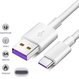 Cell Phone Cables USB C 5A Supercharge cable For Huawei Samsung Moto LG USB Cable Type C Cable USB Type-C fast charging Cables