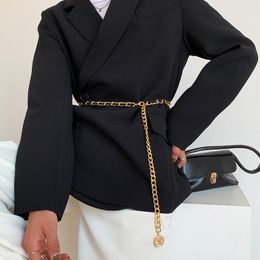 Belts Designer Gold Chain Belt Luxury Waist For Women Suit Ketting Riem Thin Corset Waistband Metal Ceinture Femme