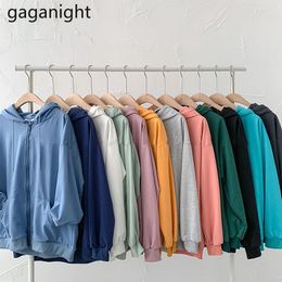 Gaganight Autumn Women Hoody Fashion Jumper Solid Zipper Sweatershirt Plus Size Hoodies Girls Casual Loose Outwear Tops T200904