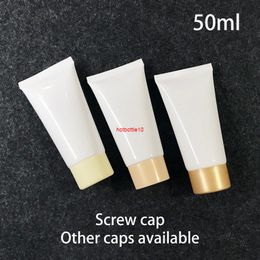 50ml White Plastic Cosmetic Tube 50g Facial Cleanser Container Skin Care Cream Lotion Packaging Hosepipe Bottle Free Shippingshipping