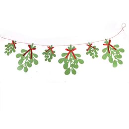 Christmas Paper Decoration Kit SILVER Snowflakes Mistletoe Garland Snowflake Cut-out Paper Fans Xmas Paper Crafts Hanging Decor 201130