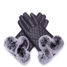 Fashion Women Winter Warm Gloves Touch Screen Windproof Thicken Warm Black Red Gloves for Women High Quality