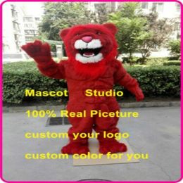 Mascot Costumes Red Lion Mascot Costume Furry Suits Party Game Fursuit Cartoon Dress Outfits Carnival Halloween Xmas Easter Ad Clothes