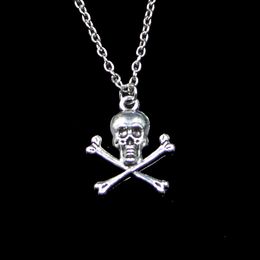 Fashion 24*19mm Skull Skeleton Bone Pendant Necklace Link Chain For Female Choker Necklace Creative Jewelry party Gift