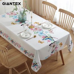 GIANTEX Nordic Style pvc Household Chequered Waterproof Tablecloth Printing Table Cloth Plastic oil Resistant Home 201120