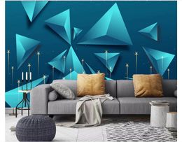 Modern minimalist three-dimensional abstract geometric wallpapers golden line background wall 3d Customised wallpaper