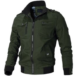 with free gift Mens Green Khaki 5 Colours Military jacket winter Cargo Plus size S-3XL 4XL Casual man Jackets Army clothes brand 201114