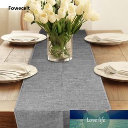 Fowecelt Linen Burlap Table Runners and Tablecloths Modern Table Decoration for Home Christmas Party Wedding Farmhouse