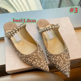 New shipping 6.5cm 8.5cm heels leather pointed pearl fashion brand flat shoes wedding party womens