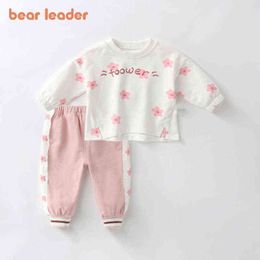 Bear Leader Baby Girls Clothing Sets 2022 New Autumn Newborn Causal Floral T-Shirt Tops Pants Outfits 2Pcs Toddler Fall Clothes Y220310