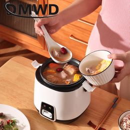 FreeShipping 1.2L Mini Electric Rice Cooker 2 Layers Heating Food Steamer Multifunction Meal Cooking Pot 1-2 People Lunch Box EU US Plug