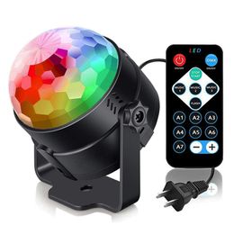 Christmas Party Lights Disco Ball LED Disco Light Soundlights RGB Sound Activated Strobe DJ Stage Light Home Halloween Projector Y201006