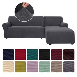 Jacquard Corner Sofa Cover for Living Room Stretch Couch Slipcover L shape Sofa Cover Elastic Cover Chaise Longue Sectional 201222