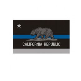 California Thin Blue Line Flag 3x5 FT Police Banner 90x150cm Festival Party Gift 100D Polyester Indoor Outdoor Printed Flags and Banners