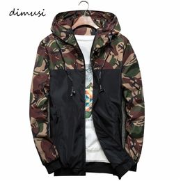 DIMUSI Men's Jackets Spring Autumn Camouflage Military Hooded Coats Casual Zipper Male Thin Windbreaker Mens Brand Clothing 6XL 201124