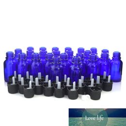 24pcs 15ml Cobalt Blue Glass Essential Oil Bottles with orifice reducer euro dropper tamper evident cap for aromatherapy perfume