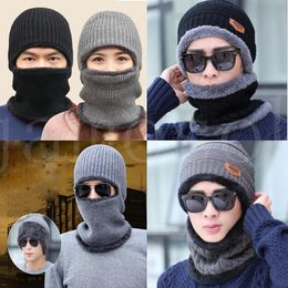 Winter hat beanie men hat scarf warm breathable knitted hat women protective cap DB123