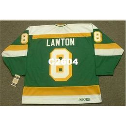 Men #8 BRIAN LAWTON Minnesota North Stars 1985 CCM Vintage RETRO Home Hockey Jersey or custom any name or number retro Jersey