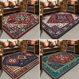 Persian ethnic style printed Home carpets for Living room Bedroom Area Rug Crystal velvet Thicken Antiskid Soft Floor Mat/Carpet 201212