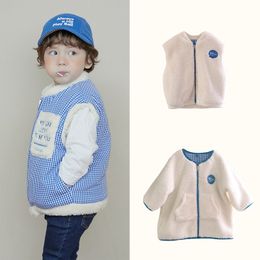 Kids Thick Jacket 2020 RJ Novo inverno meninos meninas Double Wear Double Revestimento Cute Bebê Criança Algodão Moda Outwear Roupas LJ201125