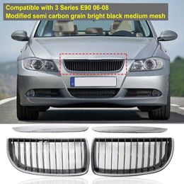 New Portable 2Pcs Reliable Carbon Grain Front Bumper Grille Wear Resistant