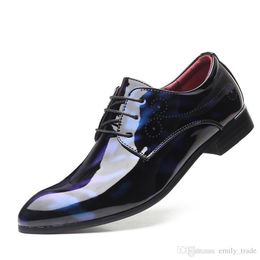 Men's Formal Dress Shoes Pointed Toe Breathable Slip-On Low Business Wedding Shoes fashion designer men shoes