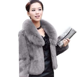 LVCOMEFF Women Rex Rabbit Fur Long Coat Chinchilla Coat Winter Warm 2018 Plus Size 1809161