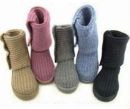 HOT SELL CLASSIC DESIGN AUS WOMEN SNOW BOOTS U58190 KNITTING WOOLLEN YARN TALL SHORT WOMEN BOOTS KEEP WARM BOOTS US3-12