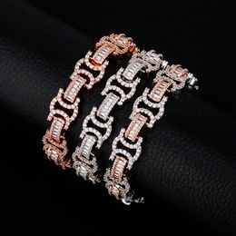 Unique Design 13mm 7/8inch Men Women Bling Bracelet Gold Plated Micro Setting CZ Bracelet Chains For Men Women Jewellery Gift