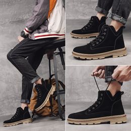 Hot Sale-Brand Winter Men Ankle Boots Quality Leather Shoes Warm Men's Snow Boots Winter Shoes Fur Men's Size 39-44