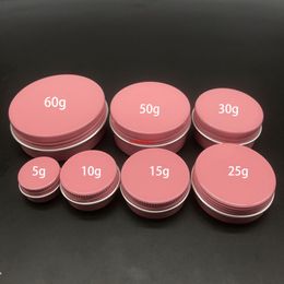 Pink 5g 10g 15g 25g 30g 50g 60g Aluminium Jar Empty Lipgloss Metal Tin Cosmetic Cream Lotion Packaging Container Free Shippingshipping