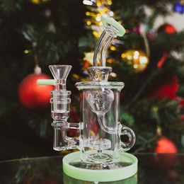 Smoking Pipes Heady Klein Glass Water Bong Showerhead Perc 14mm Female Joint Recycler Torus Oil Dab Rigs With Bowl Hookahs XL-2071Q240515