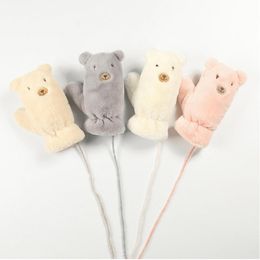 Luxury-Cute Soft Mittens Lovely Thick Warm Plush Warmer Gloves Bear Kids