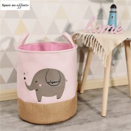 Waterproof Laundry Basket Kids Toy Clothes Organiser Storage Basket Large Cotton Linen Clothes Basket Home Sundries Storage LJ201204