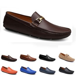 Leder Doudou Herren Casual Fahrschuhe Atmungsaktive weiche Sohle Hellbraun Schwarz Marineblau Weiß Blau Silber Gelb Grau Schuhe All-Match Lazy Cross-Border 16-4