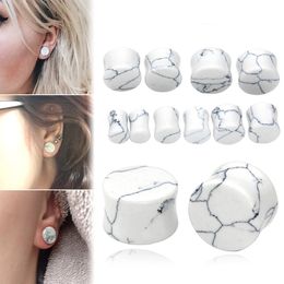 2PCS/Lot Stone Ear Plugs Gauges Earrings Women Men Ear Plug Flesh Tunnel Piercing Expander Ear Stretcher Body Piercing Jewellery