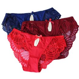 3Pcs/lot Lace Underwear Women Cotton Briefs Girls Lingeries Cueca Calcinhas 6XL Shorts Underpants Panty Ladies Plus Size Panties 201112