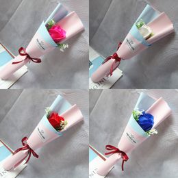 Artificial Soap Flower Creative Handmade Never Withering Beautiful Fashion Woman Man Soap Flowers Valentines Day Gift 1 8cz K2