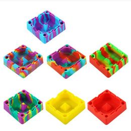 Diamond Colorful Ashtrays Silicone Square Household Ash 120*120*36mm Holders Colorful Beautiful New Arrival Ash Tray VT1973