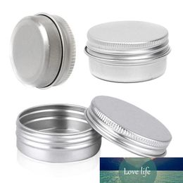 5pc Refillable Containers Aluminium Empty Cosmetic Silver Box Screw Jar Portable TravelTin Packing Box Makeup Cream Lip Balm Pots