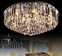 Round Crystal Ceiling Light For Living Room Remote Controlled luminaria Home Decoration Bedroom Lamp Lighting Fixture