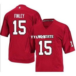 3740 NC State Wolfpack Ryan Finley #15 real Full embroidery College Jersey Size S-4XL or custom any name or number jersey