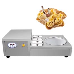 220V Fried Yoghourt Machine CE Certification Stainless Steel Circular Single Pan Commercial Thai Fried Ice Cream Machine