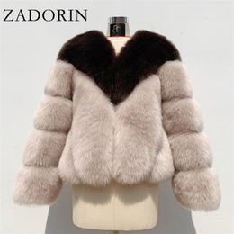 ZADORIN Winter NEW Warm Women Furry Soft Faux Fur Coat Harajuku Vintage Long Sleeve Plus size Fluffy Fur Jacket Streetwear 201215