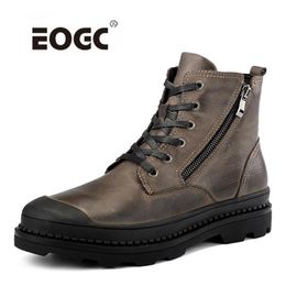 Vintage Style Natural Leather Autumn And Winter Water Proof Work&Safety Shoes Men Quality Ankle Boots Y200915